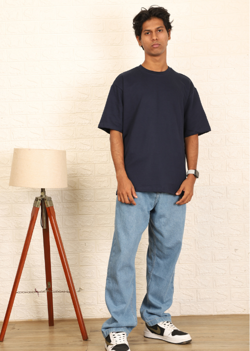 Solids Oversized t-shirt : Navy Gray