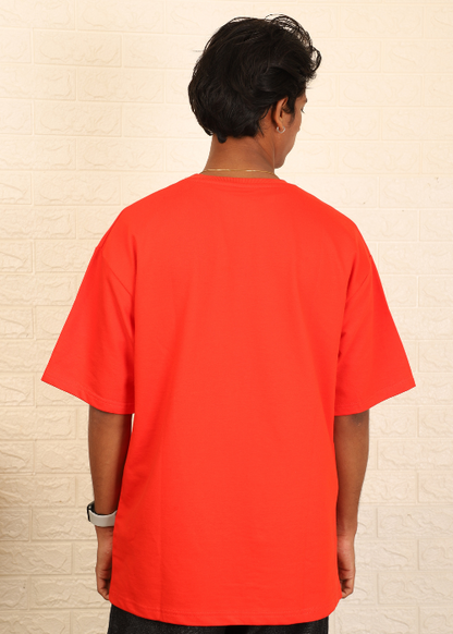 Solids Oversized t-shirt : Red