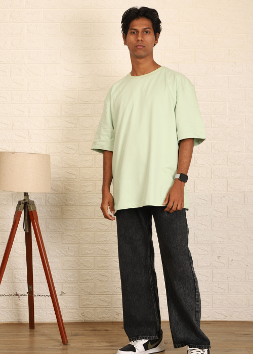 Solids Oversized t-shirt : Mint Green