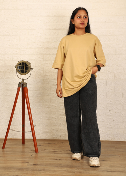 Solids Oversized t-shirt : Beige