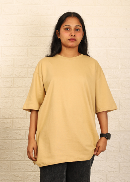 Solids Oversized t-shirt : Beige