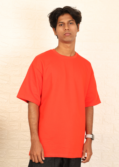 Solids Oversized t-shirt : Red