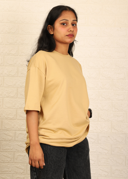 Solids Oversized t-shirt : Beige