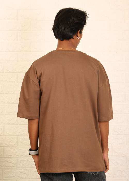 Solids Oversized t-shirt : Brown