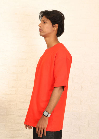 Solids Oversized t-shirt : Red