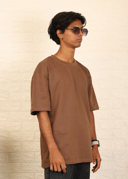 Solids Oversized t-shirt : Brown