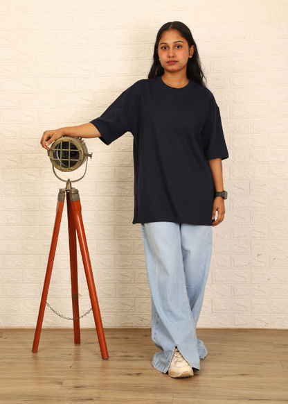 Solids Oversized t-shirt : Navy Gray